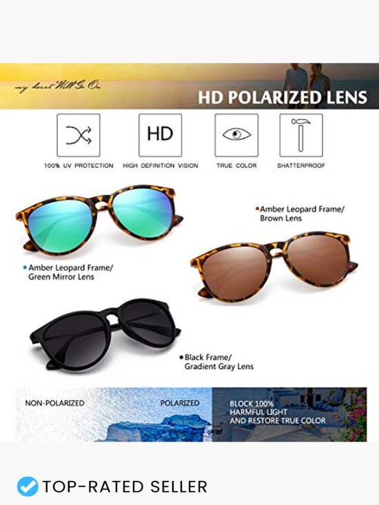 Polarized Retro Round Sunglasses Vintage Trendy Unisex UV Protection Mirrored main image 4